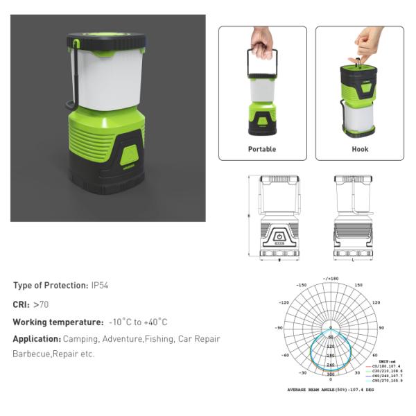 IP54 LED Camping Household Emergency Lights Dimmable Portable 6500K