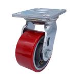 100mm Polyurethane Cast Iron Wheel Precision Ball Bearing Caster Wheel