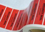 Total Transfer Tamper Evident Security Labels Red Clolor PET Film Material