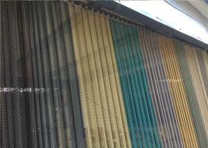 China 1.2mm Metal Mesh Fabric Curtain 8x8mm Cascade Coil Architectural Drapery on sale