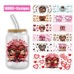 Custom Logo UV DTF Cup Wrap Transfers For Libbey Glass Tumbler Valentine'S Day