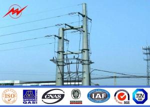 Wholesale 9 - 17m Hot Dip Galvanized Steel Utility Pole Gr65 Material Round / Conical Shape from china suppliers