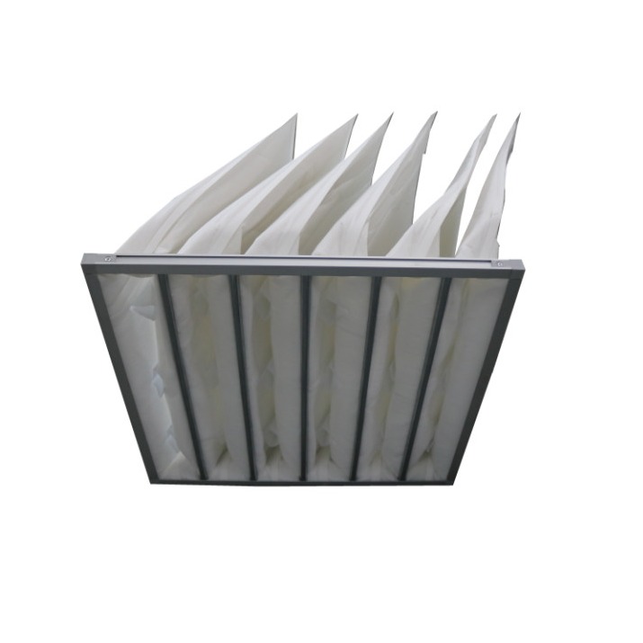 Synthetic Fiber Pocket Air Filter With High Air Flow Rate Filtration Efficiency F5-F9