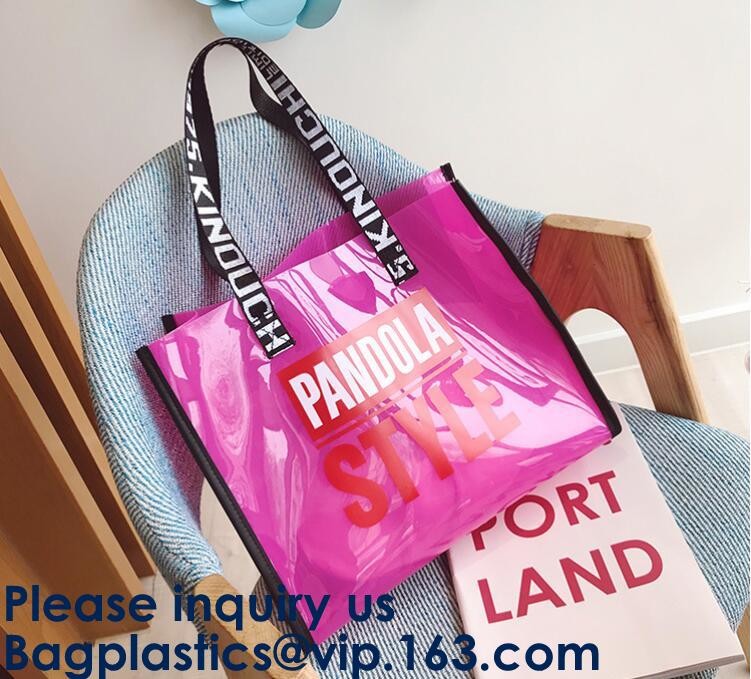 Beach Pvc Tote Bag,Women-Lightweight Hologram Tote Bag Laser PU Shoulder Bag Laser PU Leather