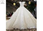 Luxury Bridal Ball Gowns Off Shoulder Sweetheart Lace Long Tail Crystal Beading