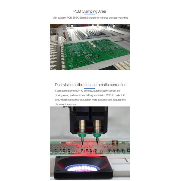 Double Heads CHM-T36VA Desktop SMT Pick And Place Machine 0.025mm Accuracy