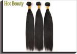 Grade 6A Unprocessed Human Hair Weave Smooth Straight Natural Black For Girls