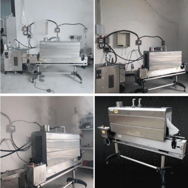 Bottle Labels Steam Shrink Tunnel Machine 83pcs/Min With 18kw Electric Steam