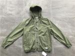 100 Green Cotton Hooded lightweight Jacket Mens Medium Trench Coat Matt Sliver
