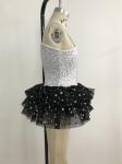 Kids Dance Clothes , Toddler Ballet Clothes Silver And Black Color