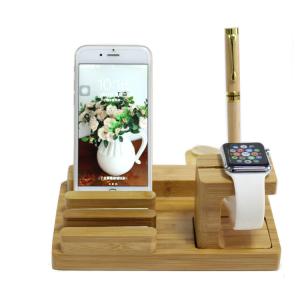 Wholesale Multi - Function Wooden Mobile Charging Station 100% Nature Bamboo Material Made from china suppliers