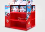 2 Sides Red Pallet Shop Display Collapsible Pantone Color Printing For Toy