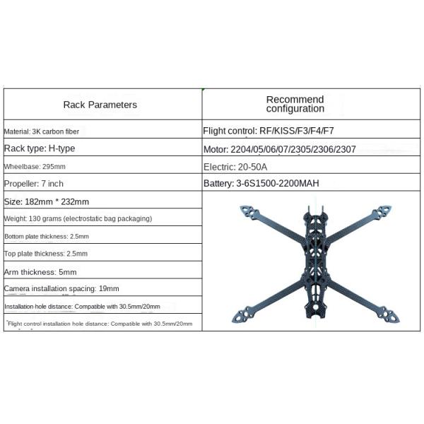 Mark4 7 Inch Quad Frame HD Edition Carbon Fiber Mini Racing Quadcopter Crossing Rack Unmanned Aerial Vehicle Flower Flying Frame