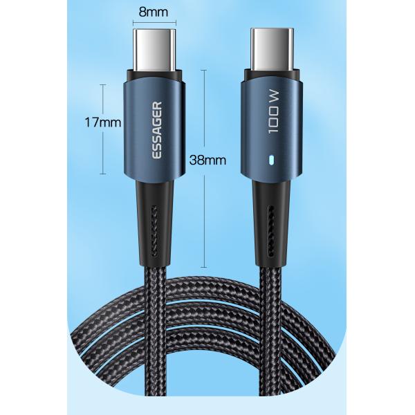 Sunset USB Charging Data Cable 100W 60W Type C To Type C Cable For Mbk Huawei