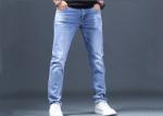 Customise Woven Autumn Mens Denim Jacket And Jeans Pants Mens Blasting On Legs