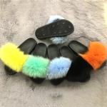 Popular Womens Slippers Footwear Outdoor Real Fox Fur Slides