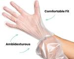Practical high quality transparent disposable hdpe vinyl pe glove thickened