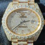 20 Carat White Bussdown Bust Down Watch Rolex Millionaire Conflict Free