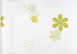 Japanese Style Durable Asian Inspired Wallpaper With Green Embossed Bloom