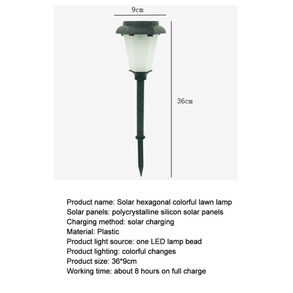 2- Solar Powered Garden Light for Courtyard Dynamic Simulation LED Landscape Lighting
