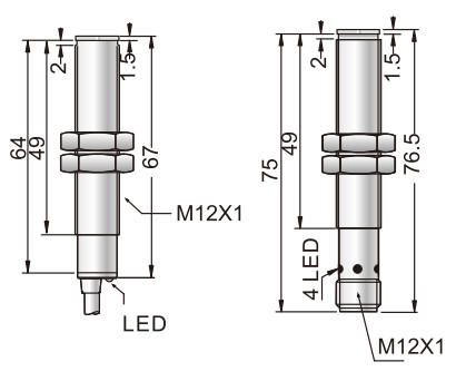 M12 Photoelectric Sensor Switch DC IP67 protection class ROSH