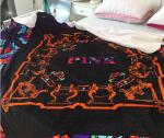 Screen Printing Fashion Sherpa Flannel Fleece Blanket Double Side For Bedding