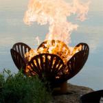 Warm Keeping Rusted Corten Steel Fire Globe Hemisphere Fire Pit