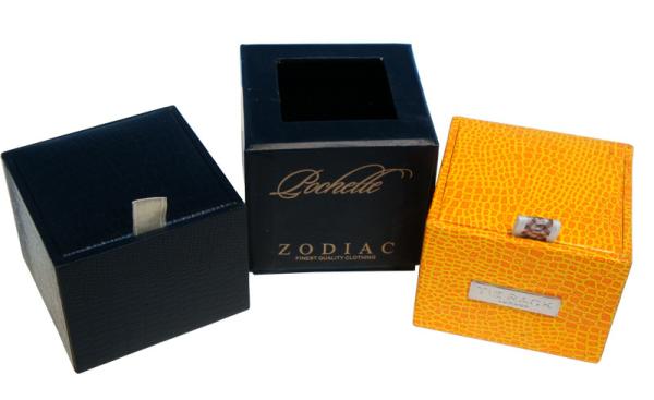 Tie Rack Men’s Cufflink Paper Box, Cardboard Gift Boxes With Ribbon Handle,