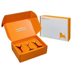 Wholesale Orange Pet Food Paper Mailer Box Packaging Eco Friendly Dog Box Type Folders from china suppliers