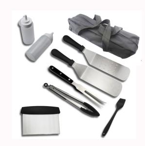 Wholesale 9pcs Accessories Kit Restaurant include Spatula and brush Set for Grill Cooking with Carrying Bag from china suppliers