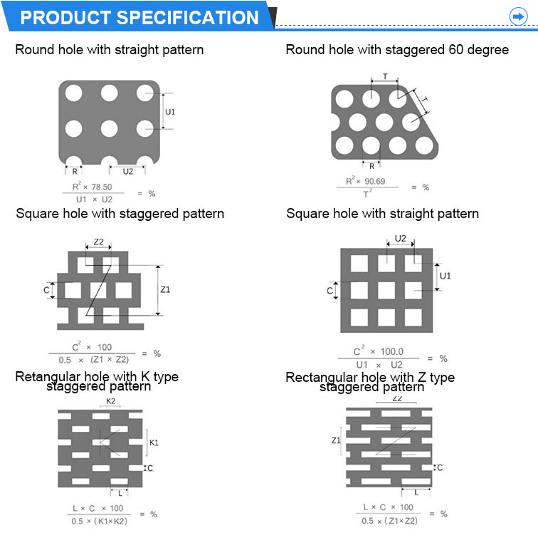 Lightweight 304 Stainless Perforated Sheet Soundproof Fireproof Air Flow 10ft Length