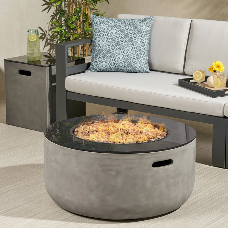 Cement Customized Color Portable Round Propane Fire Pit For Camping Party