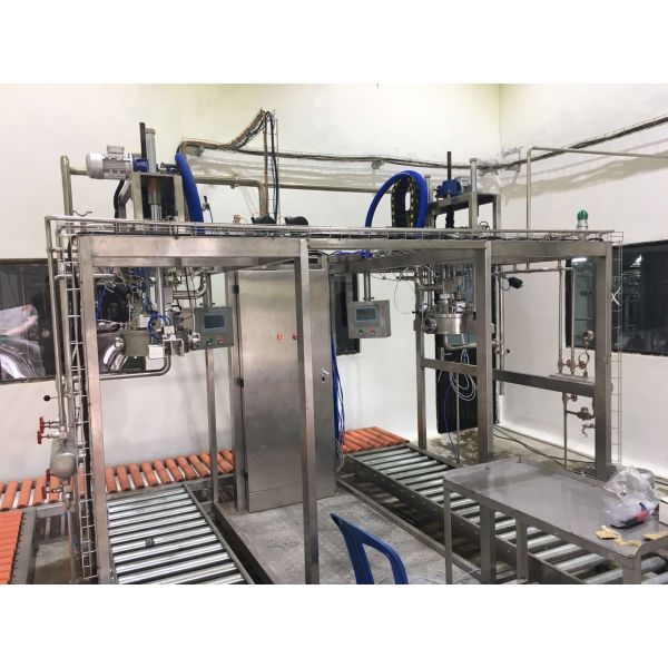 Low Noise Mango Pulp Aseptic Juice Filling Machine 20L / 220L With PLC Control