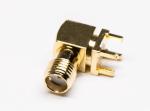 SMA Connector Right Angle Coax Connector , 90 Degree DIP PCB RF Connector