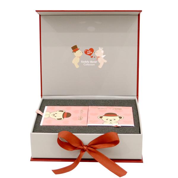 Custom Rigid Cardboard Pink Shipping Gift Packaging Box With Ribbon Magnetic