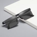 Ultralight Metal Frame Sunglasses Double UV Coating , Male Sunglasses For