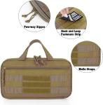 Pistol Hand Gun Small Custom Gun Bag Waterproof Khaki Magazine Storage 16x12x9"