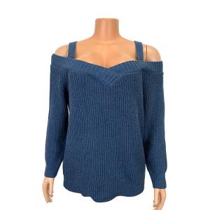 Wholesale OEM 7 Gauge Bespoke Sweaters Off The Shoulder Spring Autumn Collarless Sweater from china suppliers