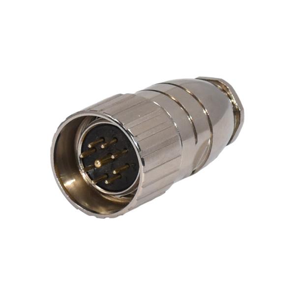 Waterproof 9 Pin M23 Female Connector Straight Amphenol Circular Assembly Metal