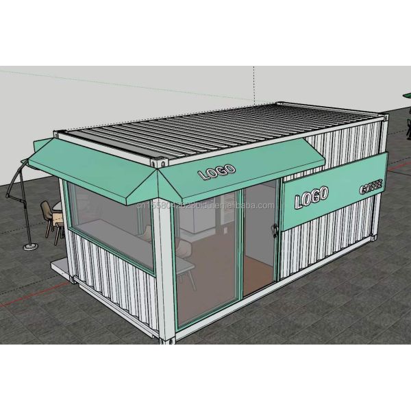 40 FT Expandable Steel Prefabricated House for Customizable Mobile Container Store Wall 50/75/100mm Wave Sandwich Panel