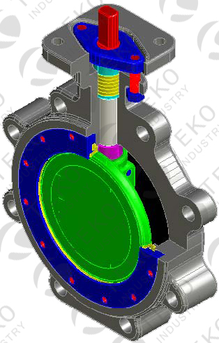 High Performance Double Offset Butterfly Valve Size Optional Flangeless For Steam Pipe
