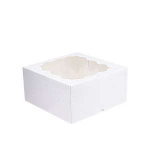 Wholesale White Paper Takeaway Containers , Kraft Square Cake Box With Window from china suppliers