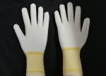 Yellow PU Coated Gloves Hot Melt Binding Edge With 100% Nylon Knitted Liner