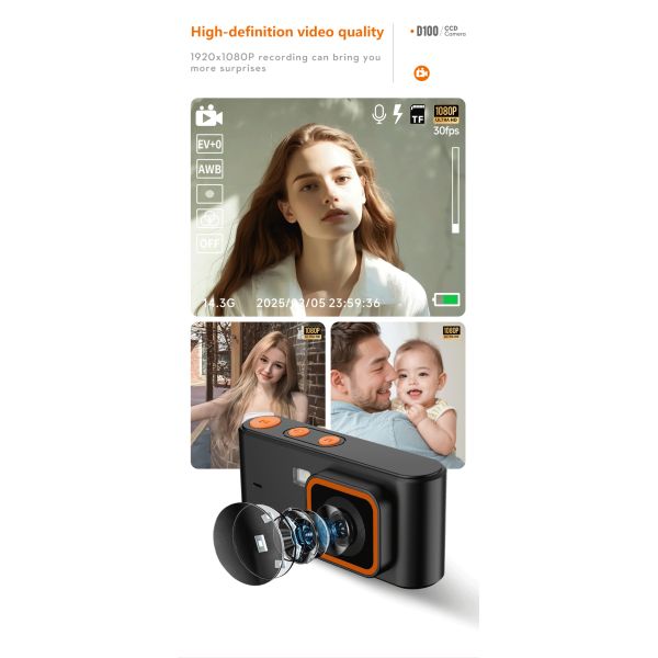 High definition vintage pocket camera vlog or party pocket camera for taking picture and print