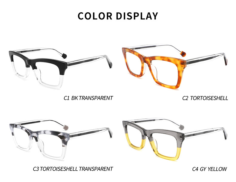 Stylish Acetate Thick Square Eyeglasses Oversized eco friendly Square Frame Eyewear