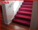 Double Steel Plate Staircasee VK53S Tread beech ,Railing tempered glass,