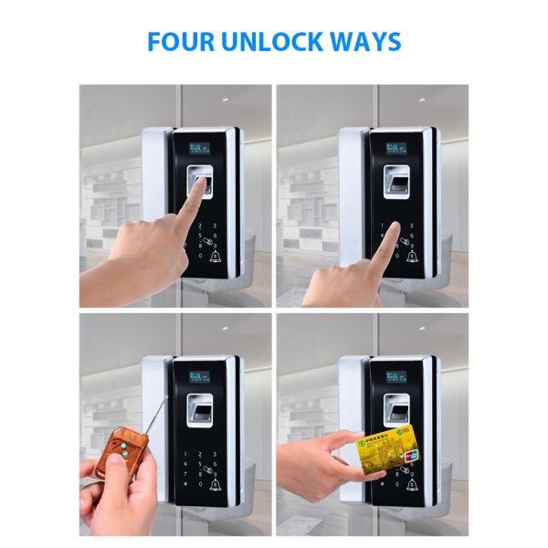 Office Glass Biometric Fingerprint Door Lock , Remote Control Fingerprint Scanner Lock