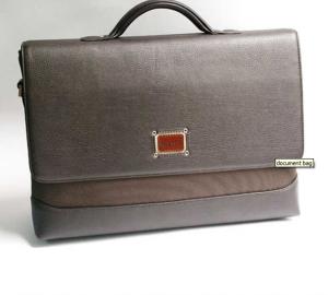 Wholesale Custom made genuine leather and nylon document bag / business bag briefcase from china suppliers