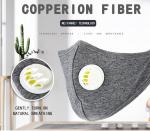 Black Reusable Washable Copper Ion Mask PM2.5 Adult Cotton Face Masks