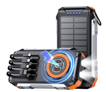 Solar power bank 22.5W fast charge 30000 real capacity LED lighting solar input current